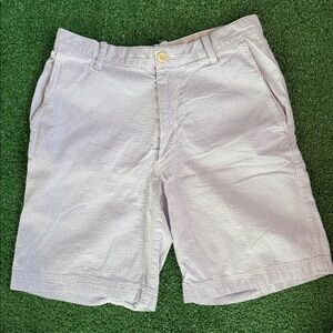 Izod Y2K Vibes Unisex Light Blue & White Stripe Seersucker Preppy Golf Shorts